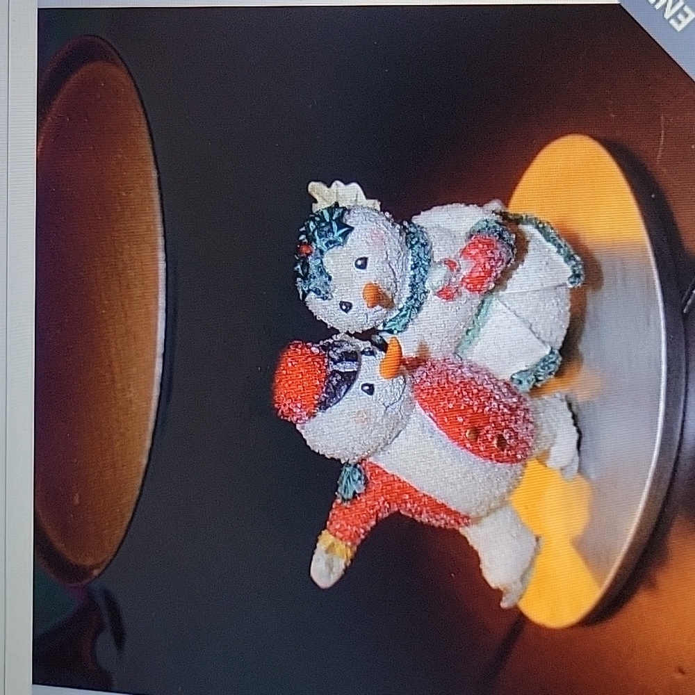 Bath & Body Works Snowman Snow woman candle stand holder glistening silver EUC …